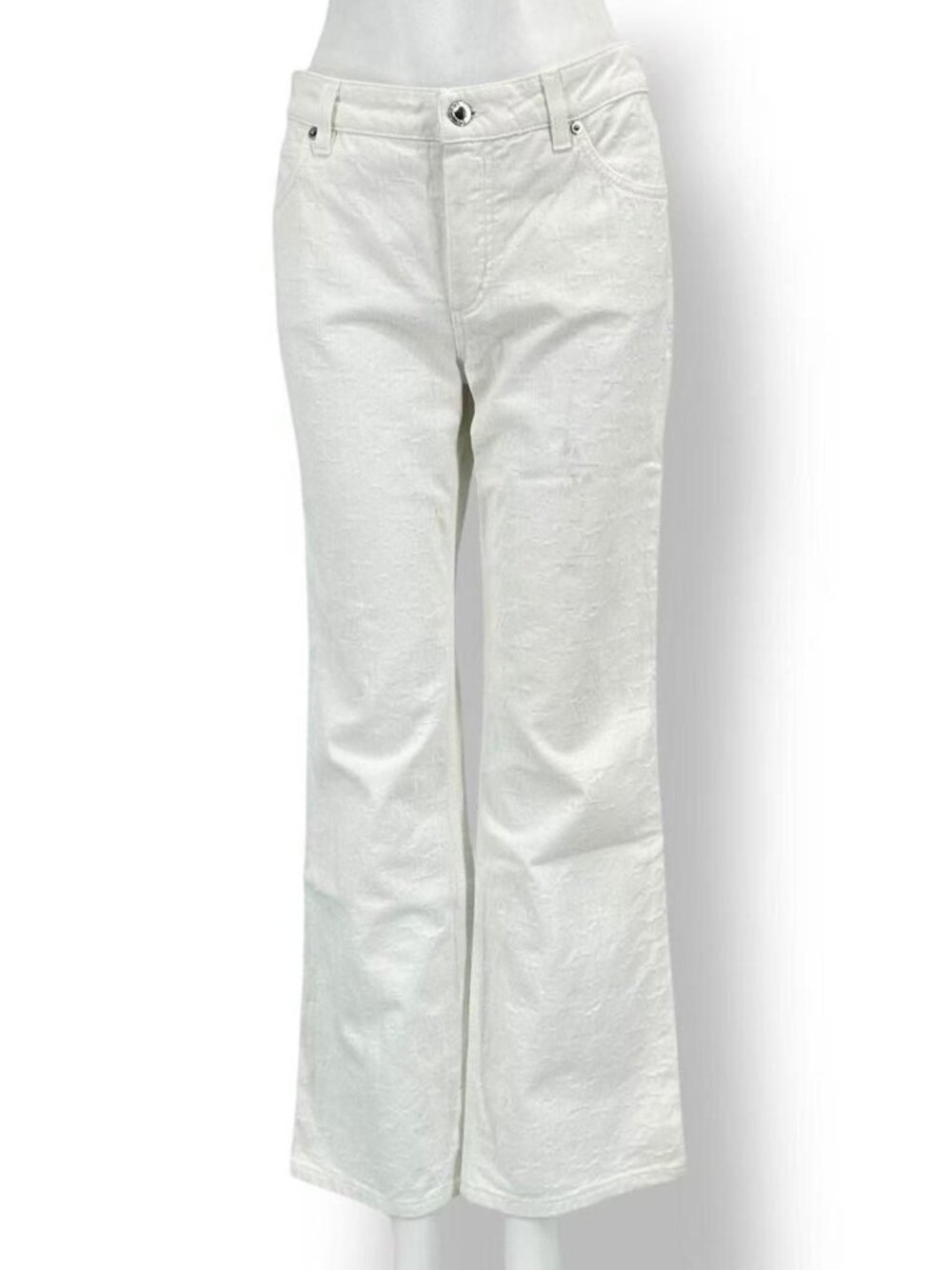 Louis Vuitton Monogram Denim Pants 42 White